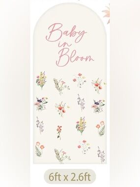 6 ft Floral 'Baby in Bloom' Arch cover